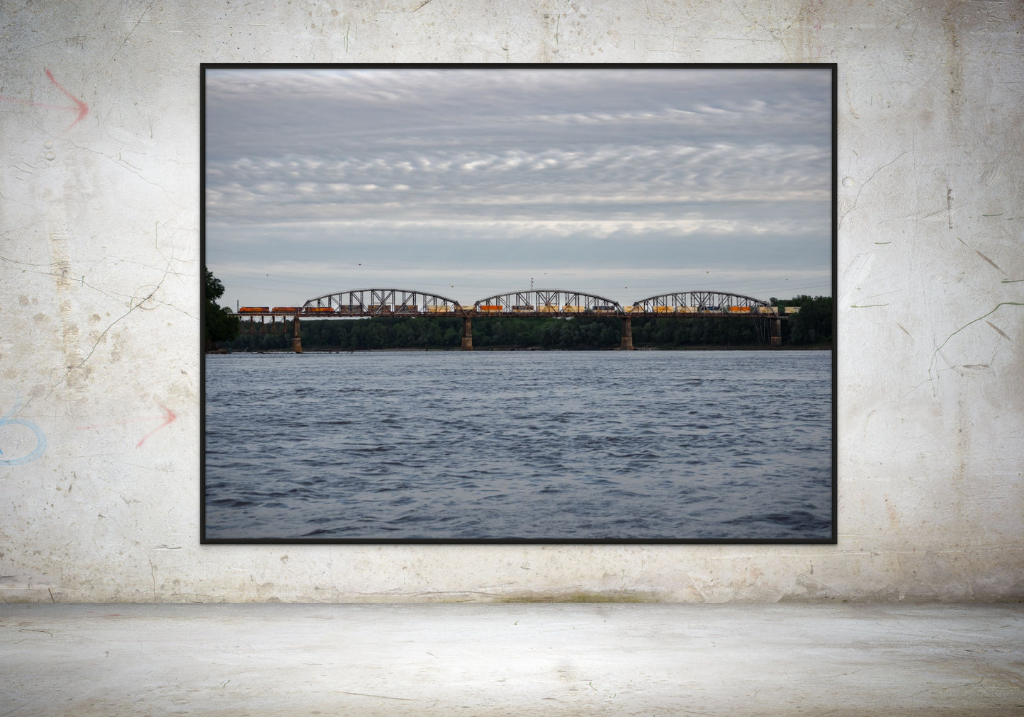 Train Over the River. The Missouri River, Missouri. /30