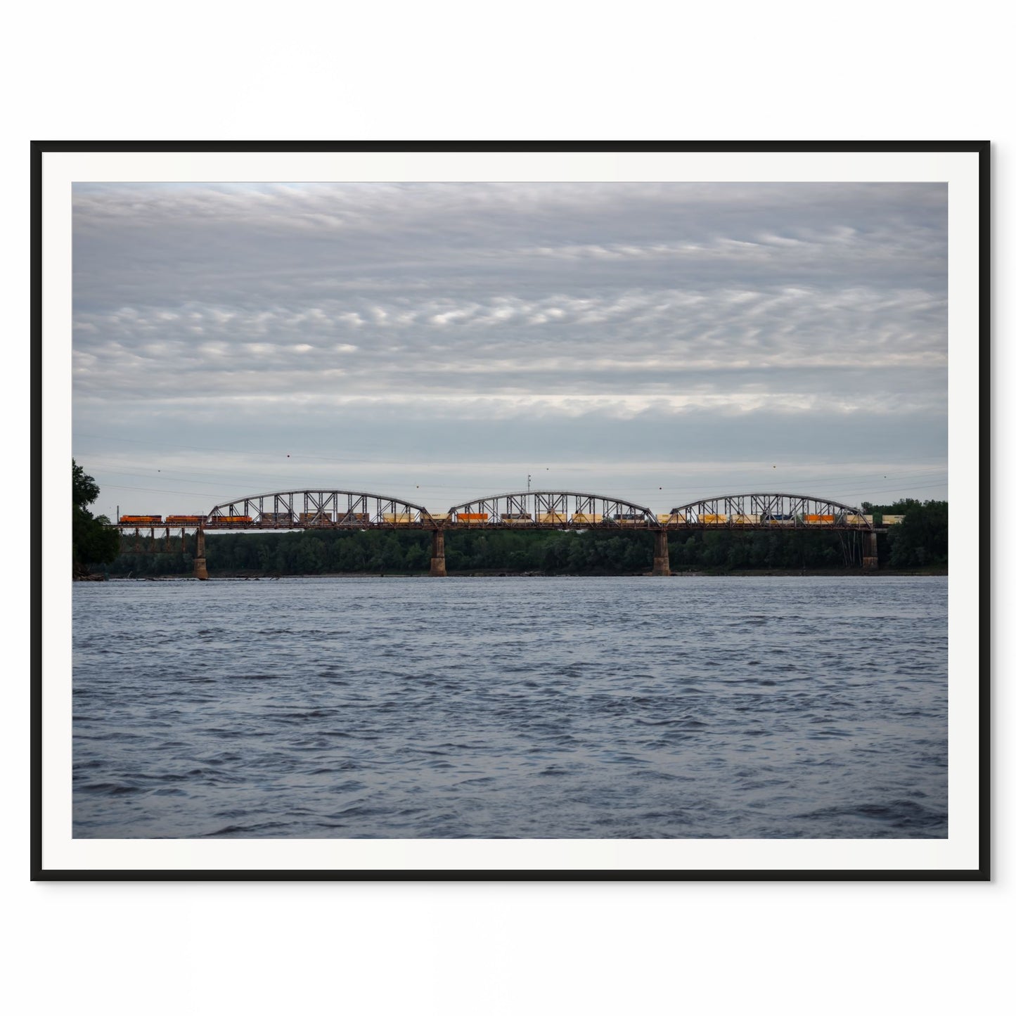 Train Over the River. The Missouri River, Missouri. /20