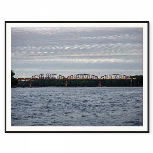 Train Over the River. The Missouri River, Missouri. /20